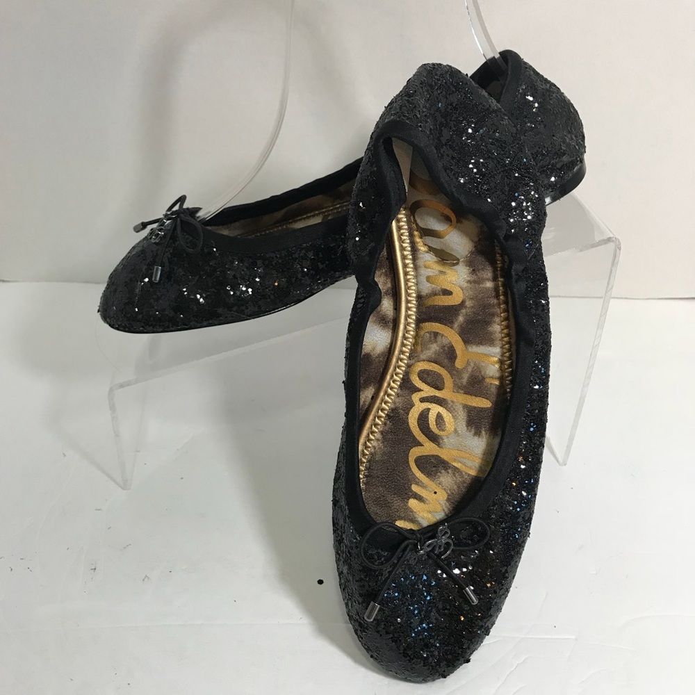 Sam Edelman Black Ballet Flats Holiday Shoes Sz 6